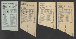 Portugal Joaquim Jeronimo Barraqueiro Lisboa Lisbonne Loures Mafra Cartaxo 4 Billet Autocar 1949 - 1968 Bus Tickets - Europa