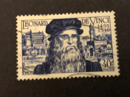 Timbre 929 Leonardo De Vinci. 30f Bleu, Oblitéré - Used Stamps