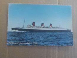 CPSM -  AU PLUS RAPIDE - POLYNESIE TAHITI - PAQUEBOT ANGLAIS QUEEN MARY -  NON VOYAGEE  - FORMAT CPA - Steamers