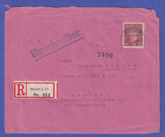 Dt. Reich 1927 UPU 60 Pf Mi.-Nr. 362 Als EF Auf R-Brief O MÜNCHEN, Rs Vignetten - Briefe U. Dokumente