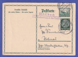 Dt. Reich 1937 Mi.-Nr. 516 Als ZF Auf Postkarte Mörlbach über ROTHENBURG O.T. - Covers & Documents