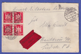 Dt. Reich 1925 Reichsadler 10 Pf Mi.-Nr. 357 Als MEF Auf Eil-Brief O ELLWANGEN - Covers & Documents