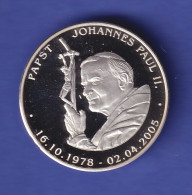 Silbermedaille Zum Gedenken An Papst Johannes Paul II. 2005 PP - Non Classés