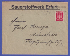 Dt. Reich 1924 Holztaube 10 Pf Mi.-Nr. 345 Als EF Auf Brief O ERFURT - Brieven En Documenten