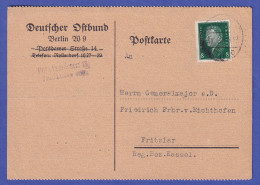 Dt. Reich 1928 Ebert 8 Pf Mi.-Nr. 412 Auf Postkarte O BERLIN An V. Richthofen - Brieven En Documenten