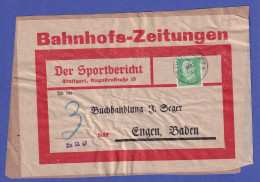 Dt. Reich 1932 Hindenburg 5 Pf Mi.-Nr. 411 Auf Streifband Bahnhofs-Zeitungen - Cartas & Documentos