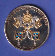 Cook Islands 2009 Silbermünze 80 Jahre Vatikanstaat 5 Dollars 25gAg999 PP - Collections & Lots