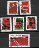 France 2009 Oblitéré Autoadhésif   N° 315  - 316 - 317 - 318 - 320 - 328   " Vacances  " - Used Stamps