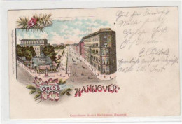 39078231 - Hannover, Lithographie Mit Georgstrasse Gelaufen, 1899. Ecken Mit Albumabdruecken, Kleiner Knick Unten Recht - Hannover