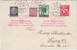 9/2  TschechoslowakeiEinschreiben Umschlag ASCH 1938 - Storia Postale