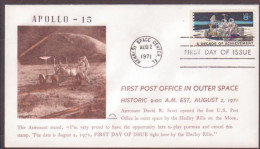 US Space Cover 1971. "Apollo 15" Moon Landing. Lunar Rover - USA
