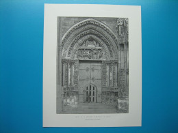 (1891) ART GOTHIQUE - Gravure : Porte De La Première Cathédrale De ROUEN - Non Classés
