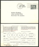 A42 209 Canada Carte Postale QEII 8c Slate Hydro-Quebec Used DORION-VAUDREUIL - 1953-.... Règne D'Elizabeth II