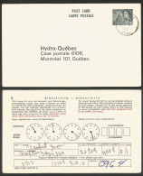 A42 206 Canada Carte Postale QEII 8c Slate Hydro-Quebec Used THURSO - 1953-.... Règne D'Elizabeth II