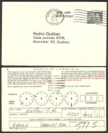 A42 203 Canada Carte Postale QEII 8c Slate Hydro-Quebec Used DORION-VAUDREUIL - 1953-.... Règne D'Elizabeth II