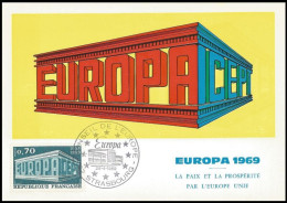A42 186 France Carte Europa 1969 PPJ FDC - Altri & Non Classificati