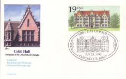 A42 137 USA Postcard Cobb Hall FDC - Monuments