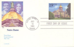 A42 141 USA Postcard Notre Dame FDC - Monumenten