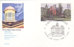 A42 139 USA Postcard Waller Hall FDC - Monumentos