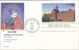 A42 138 USA Postcard Old Mill FDC - Denkmäler