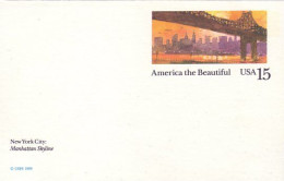 A42 124 USA Postcard Manhattan And Bridge - Ponti