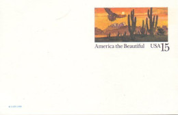 A42 114 USA Postcard Eagle And Cactus Et Aigle - Aigles & Rapaces Diurnes