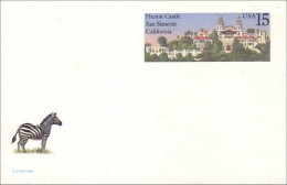 A42 127 USA Postcard Hearst Castle San Simeon Zebre Zebra - Monumentos