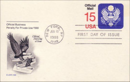 A42 109 USA Postcard Eagle Official Mail FDC - Eagles & Birds Of Prey