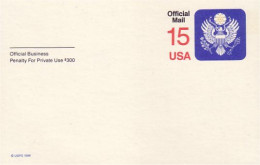 A42 108 USA Postcard Eagle Official Mail - Sobres