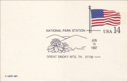 A42 101 USA Postcard USA Flag Great Smoky Mts TN FDC - Other & Unclassified