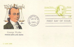 A42 81 USA Postcard George Wythe Patriot FDC Balance Justice - Militaria