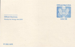 A42 73 USA Postcard Eagle Official Mail - Sobres