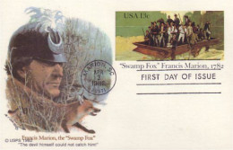 A42 67 USA Postcard Francis Marion 1782 FDC - Us Independence