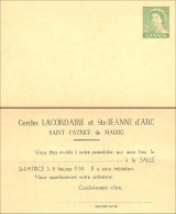 A42 7b Canada Carte Postale QEII 2c Green Cercle Lacordaire Sainte-Jeanne D'Arc Karsh - Christianity