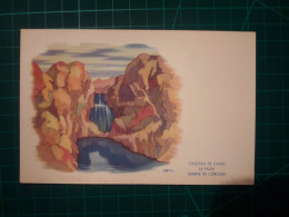 CARTE POSTALE. ART. Belle Aquarelle Aux Couleurs Pastel Délicates.   La Cascade D'Olaen, La Falda, Sierras De Cordoba, A - Peintures & Tableaux