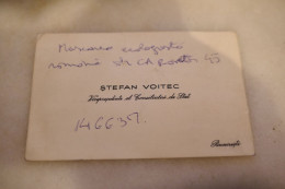 Stefan Voitec Vicepresedinte Al Consiliului De Stat Bucuresti Romania 1900-1984 Carte De Vizita 1977 Ianuarie - Cartoncini Da Visita