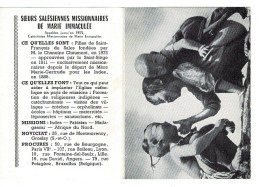 IMAGE RELIGIEUSE - CANIVET : Soeurs Salésiennes Missionnaires De Marie Immaculée De 1956 - France . - Religion & Esotérisme
