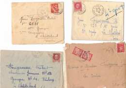 4 ENVELOPPES ET LETTRES ADRESSEES A UN JEUNE DES CHANTIERS DE JEUNESSE N° 8 A LE CHATELARD - Sin Clasificación