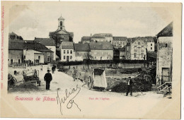 Athus Vue De L'Eglise Circulée En 1905 - Aubange