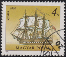 1988 Ungarn ⵙ Mi:HU 3969A, Sn:HU 3133, Yt:HU 3169, Sg:HU 3848, "Jylland" (steam Warship), 1860, Schiffe - Gebraucht