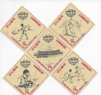 Chess Cuba 1962 Inder Sports ; 5 Stamps Star - Blocks & Sheetlets