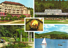 LUHACOVICE, MULTIPLE VIEWS, PALACE, SANATORIUM, ARCHITECTURE, PARK, BOAT, LAKE, SCULPTURE, CZECH REPUBLIC, POSTCARD - Tchéquie