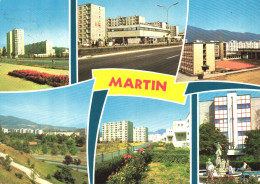 MARTIN, MULTIPLE VIEWS, ARCHITECTURE, PARK, STATUE, FOUNTAIN, SLOVAKIA, POSTCARD - Slowakei