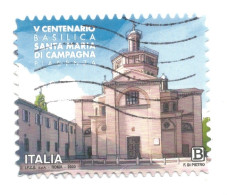 (REPUBBLICA ITALIANA) 2022, BASILICA SANTA MARIA DI CAMPAGNA, PIACENZA - Seri Di 1 Francobollo Usato - 2021-...: Gebraucht