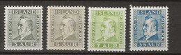 1935 MNH Iceland Mi 183-86 Postfris** - Nuovi