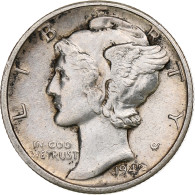 États-Unis, Dime, Mercury, 1942, Denver, Argent, TTB, KM:140 - 1916-1945: Mercury (Mercure)