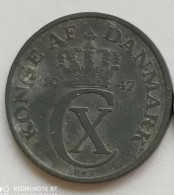 Denmark 2 öre 1947 Zinc - Dinamarca