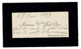 Ref 4 - Carte Visite : Mme Veuve Paul Oger à Almenesches , Orne - France . - Visiting Cards