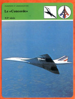 Le Concorde Avion Vol Inaugural 1976   Histoire De France  Transports Et Communications Fiche Illustrée - Histoire