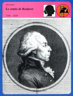 Le Comte De Roederer 1754 1835  Histoire De France  Vie Politique Fiche Illustrée - Geschiedenis